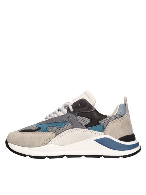 Sneakers in camoscio e tessuto D.A.T.E. | FUGA HF BGRIGIO2-BLU-NERO-BEIGE